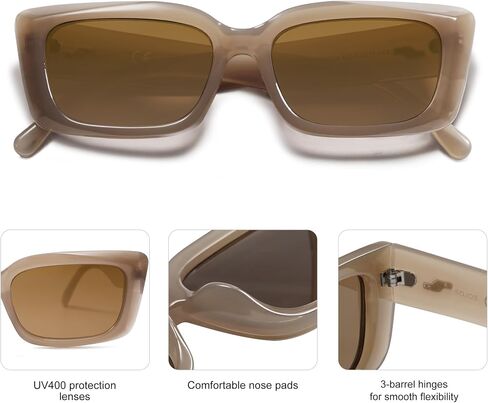 SOJOS Trendy Rectangular Sunglasses Womens Retro Small Shades Sunnies Gafas de sole Chunky Angular Cornor Frame SJ2238 in Saudi Arabia