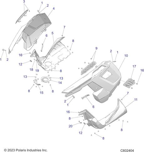 Polaris Snowmobile Side Screen Panel, Left, Gloss Black, Genuine OEM Part 5438347-070, Qty 1 in Saudi Arabia