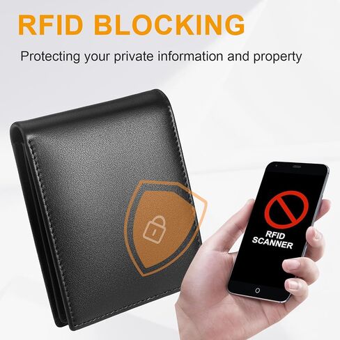 Genuine Leather Mens Wallet, Bifold Wallet for Men, Mens Wallets with ID Window, 11 Credit Card Slots (Black) in Saudi Arabia