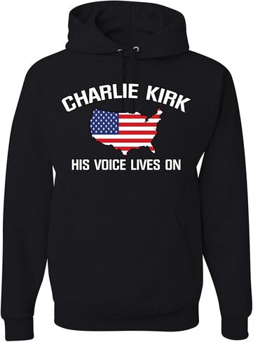 wild custom apparel Charlie Kirk His Voice Lives On USA Flag, A True Patriot Charlie Kirk Sweatshirt Hoodies in Saudi Arabia