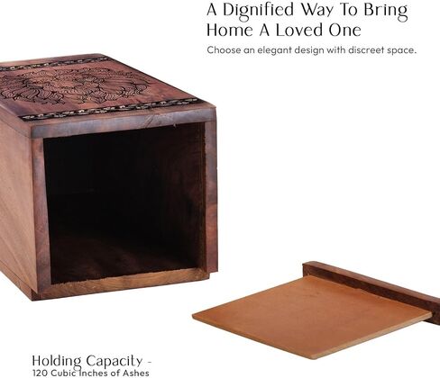 Lion Cremation Boxes for Human Ashes - Decorative Large Urns for Home - Wooden Urn Ashes Women Adult Urns Human Women 10 Inch in Saudi Arabia