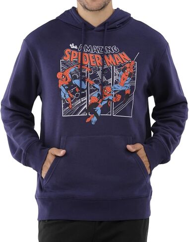 Marvel The Amazing Spider-Man Hoodie Mens Action Poses Graphic Pullover in Saudi Arabia
