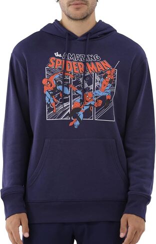 Marvel The Amazing Spider-Man Hoodie Mens Action Poses Graphic Pullover in Saudi Arabia