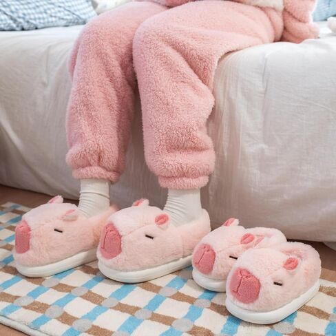Cute Capybara Slippers for Kids,Toddler House Slippers,Kids Funny Soft Fuzzy Winter Animal Shoes for Girls Boys,Capybara Gifts in Saudi Arabia