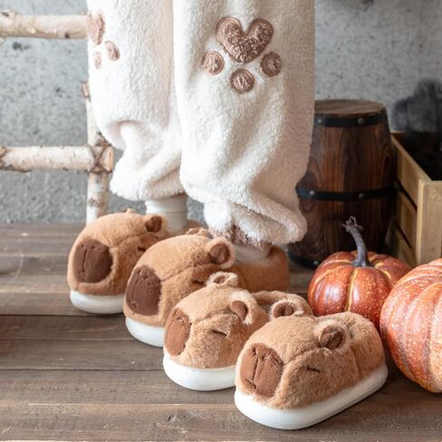 Cute Capybara Slippers for Kids,Toddler House Slippers,Kids Funny Soft Fuzzy Winter Animal Shoes for Girls Boys,Capybara Gifts in Saudi Arabia