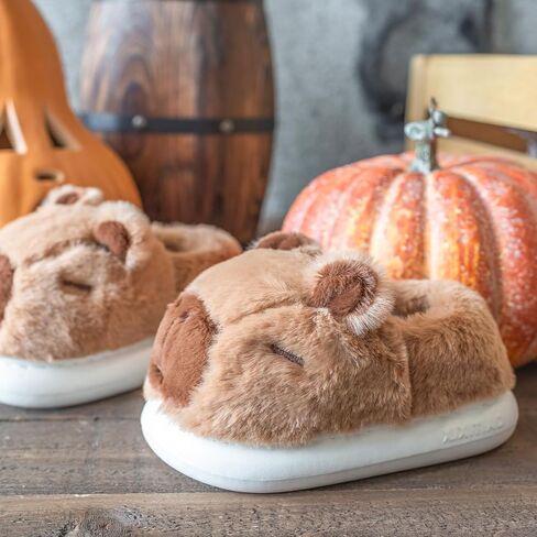 Cute Capybara Slippers for Kids,Toddler House Slippers,Kids Funny Soft Fuzzy Winter Animal Shoes for Girls Boys,Capybara Gifts in Saudi Arabia
