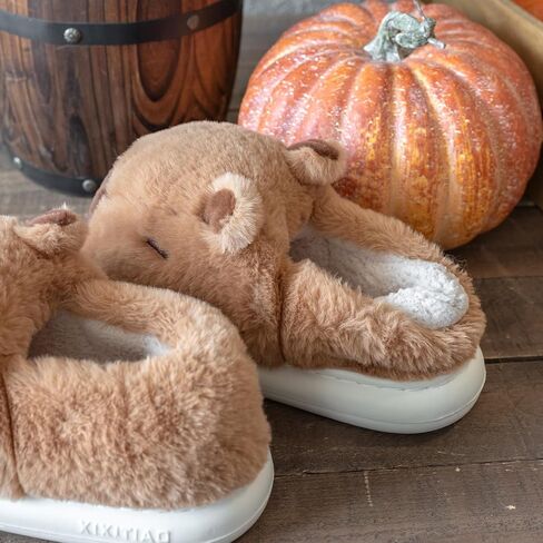 Cute Capybara Slippers for Kids,Toddler House Slippers,Kids Funny Soft Fuzzy Winter Animal Shoes for Girls Boys,Capybara Gifts in Saudi Arabia