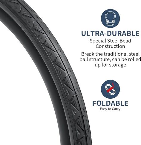 YUNSCM 2-PCS 700C Bike Tires 700x35C/37-622 and 700C Heavy Duty Bike Tubes Schrader Valve with 2 Rim Strips Compatible with 700x 33C/ 34C/35C/36C/37C (33/37-622) Bike Bicycle Tires and Tubes (W-2113) in Saudi Arabia