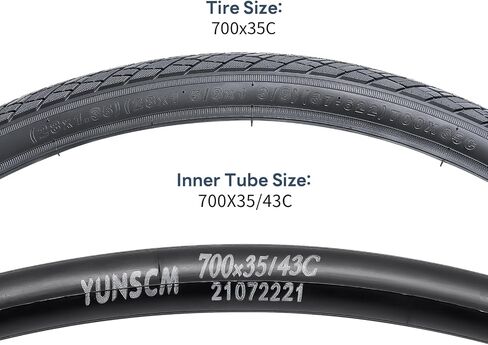 YUNSCM 2-PCS 700C Bike Tires 700x35C/37-622 and 700C Heavy Duty Bike Tubes Schrader Valve with 2 Rim Strips Compatible with 700x 33C/ 34C/35C/36C/37C (33/37-622) Bike Bicycle Tires and Tubes (W-2113) in Saudi Arabia