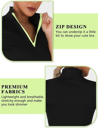 Womens Short Sleeve Yoga Top, Zip Up Fitted Workout Crop Top Stretchy Athletic Gym Shirt in Saudi Arabia