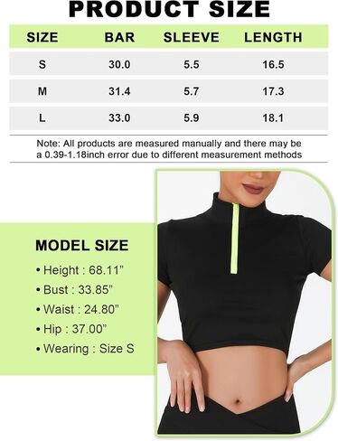 Womens Short Sleeve Yoga Top, Zip Up Fitted Workout Crop Top Stretchy Athletic Gym Shirt in Saudi Arabia