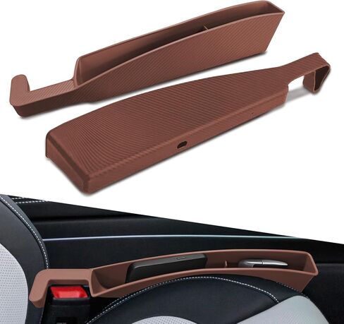 2PCS Car Seat Gap Filler Organizer with Charging Opening, Multifunctional Car Gap Filler Stop Things from Dropping, Universal Car Accessories Car Seat Storage Box for Women Men (Red) in Saudi Arabia