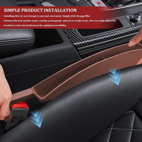 2PCS Car Seat Gap Filler Organizer with Charging Opening, Multifunctional Car Gap Filler Stop Things from Dropping, Universal Car Accessories Car Seat Storage Box for Women Men (Red) in Saudi Arabia
