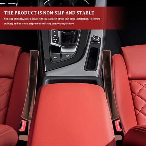 2PCS Car Seat Gap Filler Organizer with Charging Opening, Multifunctional Car Gap Filler Stop Things from Dropping, Universal Car Accessories Car Seat Storage Box for Women Men (Red) in Saudi Arabia