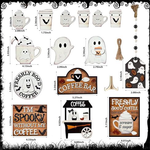 14 Pcs Day of The Dead Tiered Tray Decor,Dia De Los Muertos Decorations,Halloween Tiered Tray Decor,Sugar Skull Wooden Table Signs,Wreaths Wine Flowers Candles Centerpieces for Halloween Party Decor in Kuwait