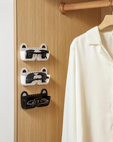 1pcs Glasses Holder Wall-Mount Cat-Shaped - 6.89" L x 3.35" W x 1.18" H - Stylish and Functional White in Saudi Arabia