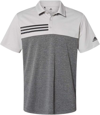 Adidas Men's 4XL Grey Heathered 3-Stripe Polo Shirt in Saudi Arabia