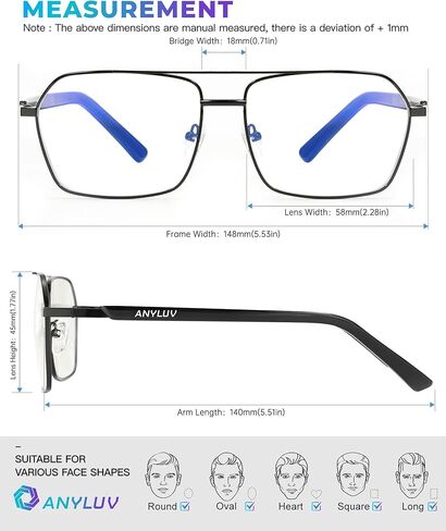 ANYLUV Reading Glasses for Men Blue Light Carbon Fiber Computer Blocking Reader Glasses Mens Blocker 2.0 Magnification in Kuwait