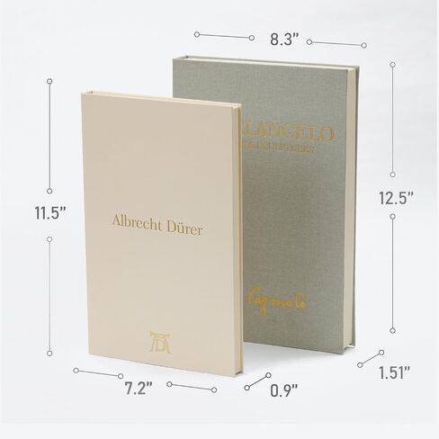 Linen Decorative Books -Set of 2 Minimalist Coffee Table Boxes with Hidden Storage,Fake/Faux Book Boxes for Bookshelf &Mantel Decor | Modern Home Decoration,Photo Storage &Keepsake Box in Saudi Arabia