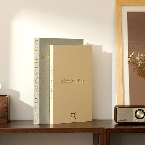 Linen Decorative Books -Set of 2 Minimalist Coffee Table Boxes with Hidden Storage,Fake/Faux Book Boxes for Bookshelf &Mantel Decor | Modern Home Decoration,Photo Storage &Keepsake Box in Saudi Arabia