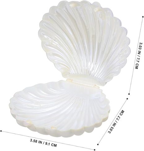 Cabilock 10Pcs Pearlescent Shell Candy Box, Plastic Chocolate Treat Boxes Decorative, Unique Seashell Design Jewelry Storage Container Party Favor for Weddings Baby Showers Parties in Saudi Arabia