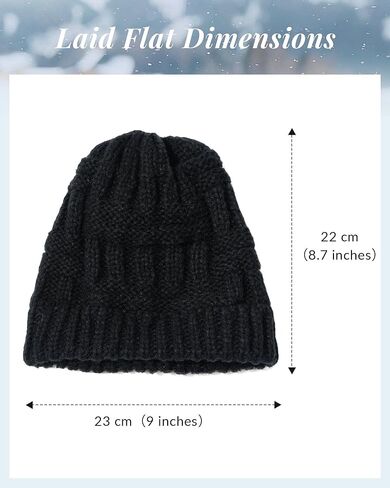 قبعة صغيرة شتوية على شكل ذيل حصان للنساء من Mesovor، قبعة صغيرة دافئة منسوجة بكابل قابل للتمدد مع ذيل حصان قابل للتعديل متقاطع من الخلف in Kuwait