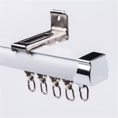 Curtain Poles 1-6m Ceiling Or Wall Mount Curtain Track Heavy-Duty Curtains Rails for Room Divider Privacy Living Room Bedroom,White-Wall-1.5m in Saudi Arabia
