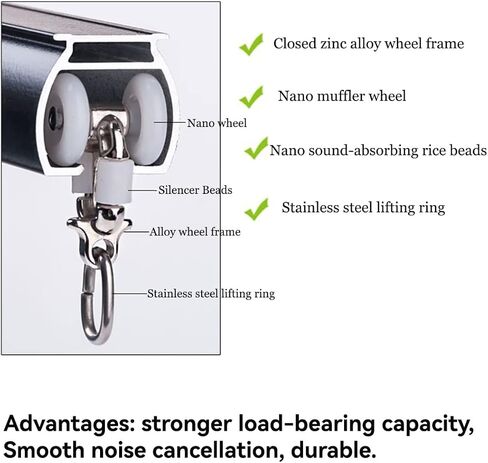 Curtain Poles 1-6m Ceiling Or Wall Mount Curtain Track Heavy-Duty Curtains Rails for Room Divider Privacy Living Room Bedroom,White-Wall-1.5m in Saudi Arabia