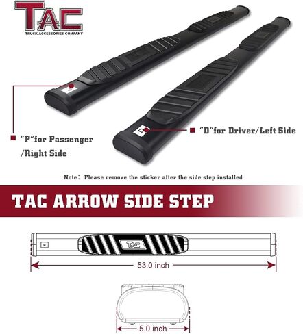 TAC Arrow Side Steps Running Boards Compatible with 2009-2018 Dodge RAM 1500 | 2010-2024 2500/3500 Heavy Duty Regular Cab Truck Pickup 5" Aluminum Texture Black Step Rails Nerf Bars Lightweight in Saudi Arabia