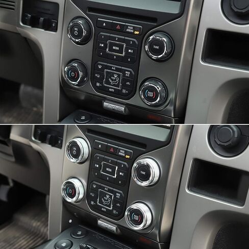 Voodonala for Ford F150 Air Conditioner Switch CD Button Knob for F150 2013 2014(Aluminum Alloy Silver) in Saudi Arabia