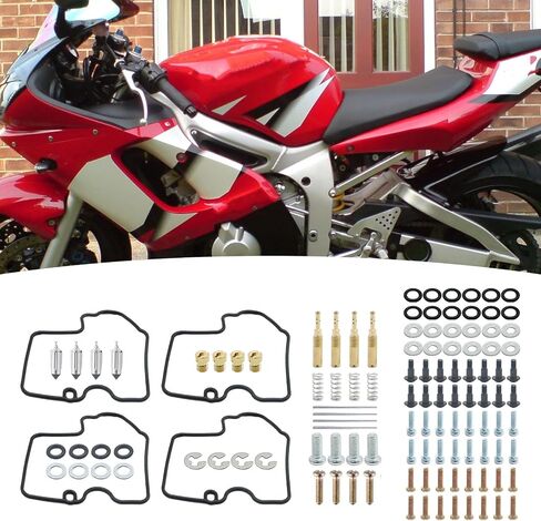 Anxingo 4 Pack Carburetor Rebuild Kit Replacement for Yamaha YZF R6 600 1999-2002 in Saudi Arabia