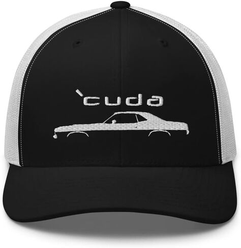 Hemi Cuda Muscle Car Silhouette Classic Car Barracuda Cap Snapback hat in Saudi Arabia