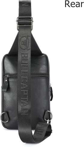 BULLCAPTAIN Men's Leather Samll Crossbody Backpack Sling Chest Bag for Hiking Travel in Saudi Arabia