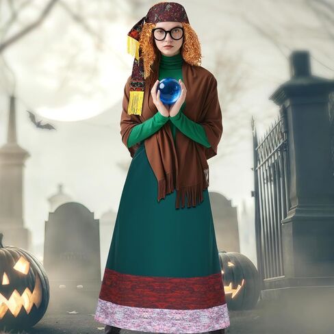 Coume 4 Pcs Halloween Professor Costume Skirt Vest Headband Punk Wig for Movie Cosplay Halloween Women Dress up in Saudi Arabia