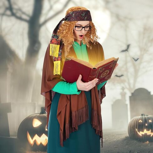 Coume 4 Pcs Halloween Professor Costume Skirt Vest Headband Punk Wig for Movie Cosplay Halloween Women Dress up in Saudi Arabia