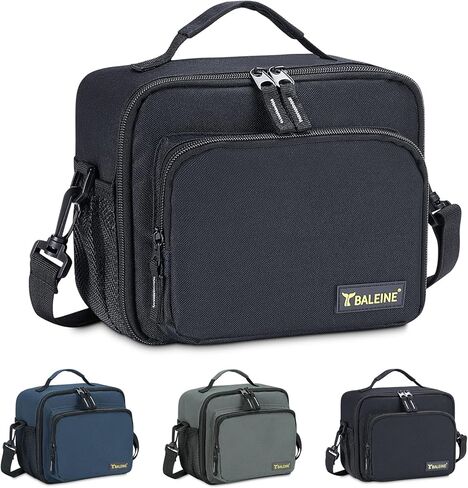 BALEINE Lunch Bag, Insulated Lunch Bag for Men, Leakproof Cooler Bag with Adjustable Shoulder Strap for Office Work Picnic, Freezable Lunch Box for Men Women (Small, Black) in Kuwait