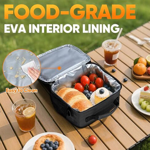 BALEINE Lunch Bag, Insulated Lunch Bag for Men, Leakproof Cooler Bag with Adjustable Shoulder Strap for Office Work Picnic, Freezable Lunch Box for Men Women (Small, Black) in Kuwait