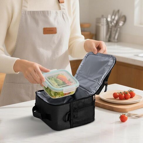BALEINE Lunch Bag, Insulated Lunch Bag for Men, Leakproof Cooler Bag with Adjustable Shoulder Strap for Office Work Picnic, Freezable Lunch Box for Men Women (Small, Black) in Kuwait