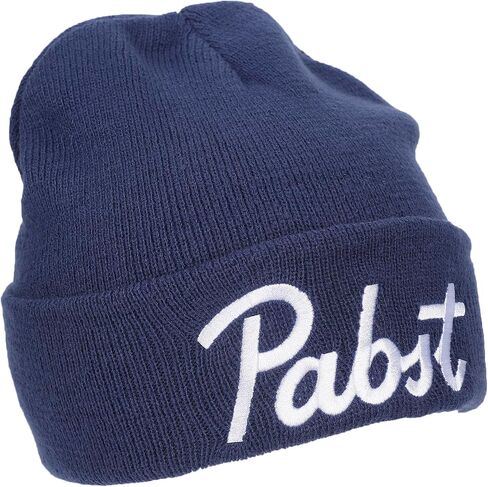 Bioworld Pabst Script Logo Embroidery Acrylic Knit Standard Cuff Beanie in Saudi Arabia