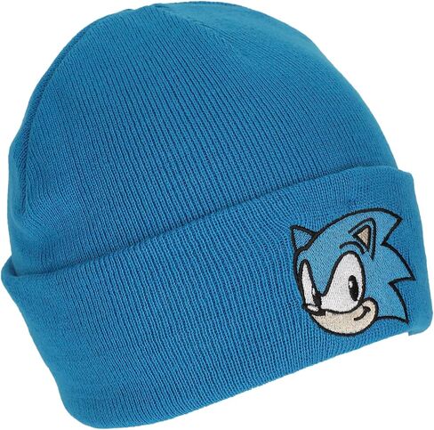 Bioworld Sonic The Hedgehog Chucky Text Embroidery Acrylic Knit Standard Cuff Beanie in Saudi Arabia