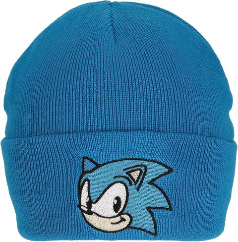 Bioworld Sonic The Hedgehog Chucky Text Embroidery Acrylic Knit Standard Cuff Beanie in Saudi Arabia
