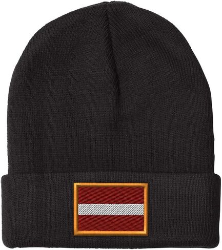 Custom Beanies for Men Latvia Embroidery Europe Winter Hats for Women Acrylic Skull Cap 1 Size in Saudi Arabia