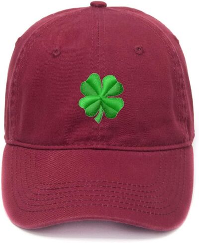 Men's Baseball Caps Four Leaf Clover Embroidered Dad Hat Washed Cotton Hat in Saudi Arabia