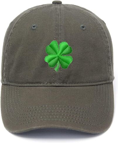 Men's Baseball Caps Four Leaf Clover Embroidered Dad Hat Washed Cotton Hat in Saudi Arabia