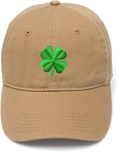 Men's Baseball Caps Four Leaf Clover Embroidered Dad Hat Washed Cotton Hat in Saudi Arabia