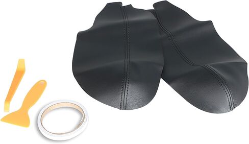 Artificial Leather Car Front Door Panel Armrest Cover 2Pcs Replacement for Acura TSX 2009-2014 Black in Kuwait