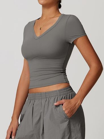 Women's T Shirts Short Sleeve Summer Tops Running Training Athletic Workout Yoga Casual in Saudi Arabia