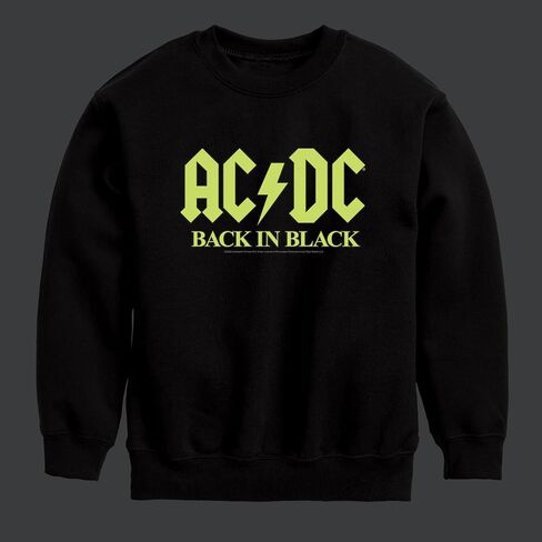 HYBRID APPAREL - ACDC - Glow in The Dark - Back in Black - Toddler & Youth Crewneck Fleece Sweatshirt in Saudi Arabia