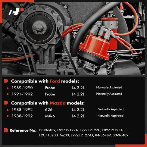 A-Premium Ignition Distributor with Cap and Rotor Compatible with Mazda 626 1988-1992 2.2L, MX-6 1988-1992 2.2L & Ford Probe 1989-1992 2.2L in Saudi Arabia