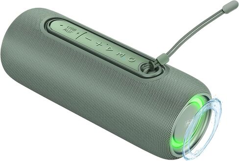 Fisher Portable Bluetooth Speaker with IPX5 Waterproof Speaker, 14W Bluetooth Stereo, 8H Playtime, LED Lights, TWS, BT 5.3, Built-in Mic, Hands Free Calling, Wireless Electronics, Home & Outdoor in Kuwait